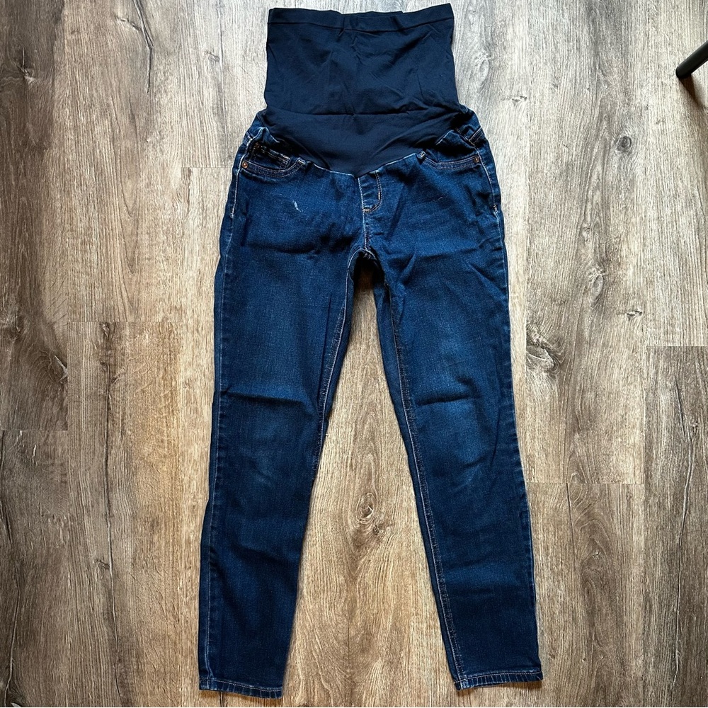 Indigo Blue Women's Maternity Skinny Over the Belly Jeans
